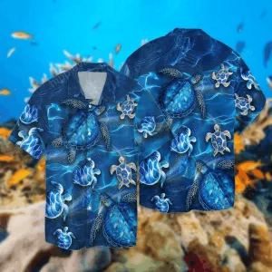 d Turtles Blue For Turtle Lovers Hawaiian Shirt
