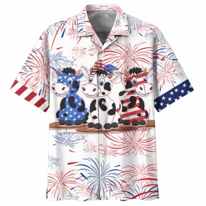 America Cow Background men Hawaiian Shirt