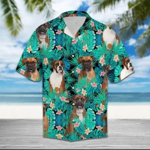 Boxer s Summer s Dog Lover s Cool Boxer Tropical Jungle Hawaiian Shirt