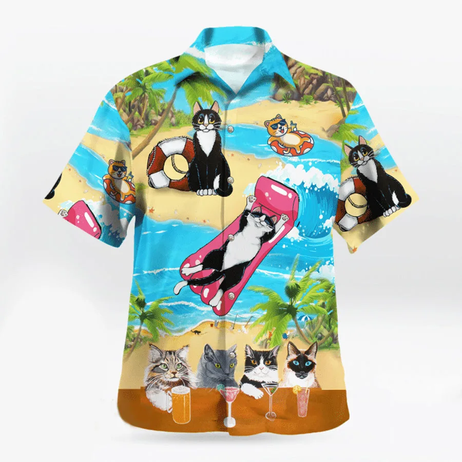 Cat s Cat Vintage Beach For Him Hawaiian Shirt